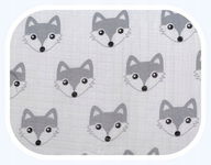 EgaKids ; Pielucha Tetrowa z Nadrukiem Lisek Szary 70 x 80 Produkt Polski