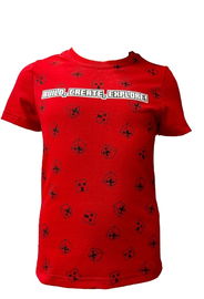 GT: Koszulka kótki rękaw czerwona minecraft r.128