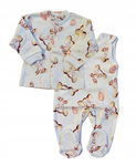Komplet niemowlęcy śpioch i kaftan MK 62 biały w słoniki