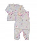 Komplet niemowlęcy śpioch i kaftan MK 50 biały w gwiazdki