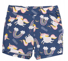 Krótkie spodenki Bembi 92 granatowe w jednorożce