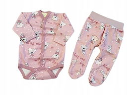 Komplet półśpioch i body MK różowe misie 68