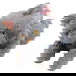Madej: MASKOTKA PLUSZAK KOT PLUSZOWY LEŻĄCY 45 CM SZARY