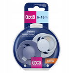 Lovi: Smoczek silikonowy dynamiczny Prime 6-18m 2szt. Baby Blue/Blue