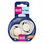 Lovi: Smoczek silikonowy dynamiczny Prime 6-18m 2szt. Coconut/Ivory