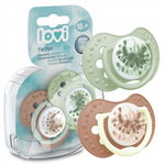 LOVI: Smoczek silikonowy dynamiczny 18m+ 2 szt Tie Dye Green