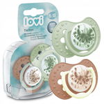 LOVI: Smoczek silikonowy dynamiczny 6-18 m 2 szt Tie Dye Green