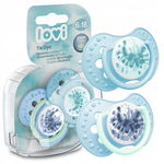 LOVI: Smoczek silikonowy dynamiczny 6-18 m 2 szt Tie Dye Blue