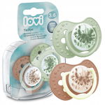 LOVI: Smoczek silikonowy dynamiczny 3-6m 2 szt Tie Dye Green