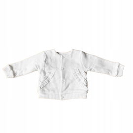 Mamatti: Sweterek dziewczęcy biały zapinany z kiszonkami r.56