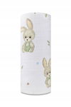 Mini Ania ; Pielucha Tetrowa z Nadrukiem Królik z Muszką 70 x 80 Produkt Po