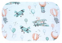 Mini Ania ; Pielucha Tetrowa z Nadrukiem Lisek Pilot Zielony 70 x 80 Produk
