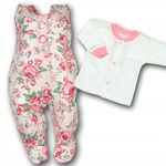 Mrofi: Komplet bawełniany kaftan + śpioch "Angel rose" r. 62