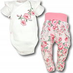 Mrofi: Komplet bawełniany body + półśpioch "Angel Rose" r. 56