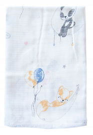 Pielucha Tetrowa z Nadrukiem Balony i Zwierzęta 70 x 80 Produkt Polski