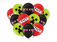 PartyPal: Balony z nadrukiem Piksele TNT - 30 cm - 12 szt.