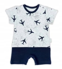 Rampers bawełniany NICOL 56 szary granat