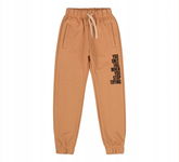 Spodnie dresowe Bembi 104 piaskowe z napisami