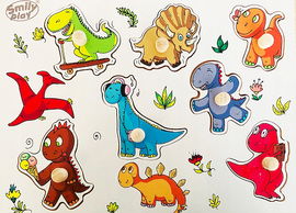 Smily Play Układanka drewniana Dinozaury