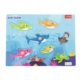 Trefl Edukacyjne drewniane puzzle układanka Baby Shark 61627