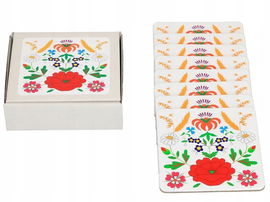 Zestaw podkładek korkowych haft kociewski, 8 szt.