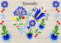 Pocztówka folk serce Kaszub (haft)
