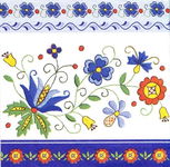 Serwetki papierowe folk kaszubski, niebieskie