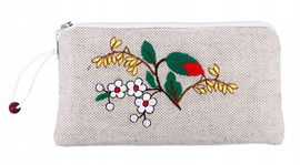 Etui na okulary, kosmetyczka, folk haft kociewski maki (płótno)