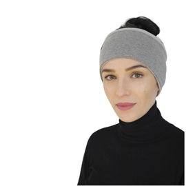 Opaska na głowę ocieplana szara