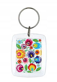 Brelok prostokątny Łowicz, biały