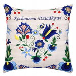 Poduszka dekoracyjna na Dzień Dziadka - Kaszuby (czarna)