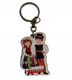 Breloczek drewniany łowicka para