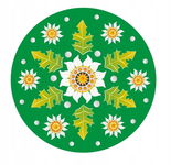 Naklejka okrągła Szarotka, zielona