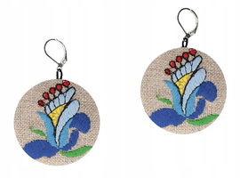 Kolczyki kaszubskie lilia folk ludowy (jasne tło)