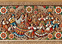 Obrazek papierowy folk, stylizowany - wesele