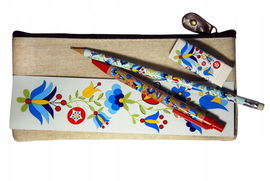 Zestaw kaszubski piórnik z wyposażeniem (błękitny)