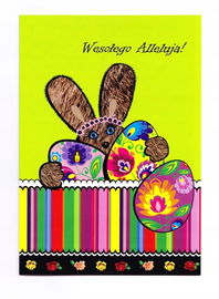 Kartka wielkanocna łowicka (duża) + koperta