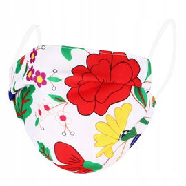 Maska kociewska (biała), maseczka folk ludowy