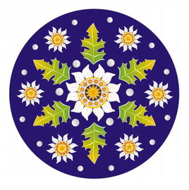 Naklejka okrągła Szarotka, niebieska