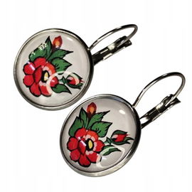 Kolczyki folk ludowy Zalipie na biglu