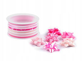 Zestaw wstążki foliowe + rozetki (różowy)