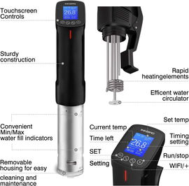 Inkbird Wlan Sous Vide cylkulator, termostat zanurzeniowy, termiczny, Wi-Fi