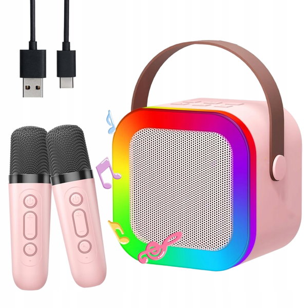 MASZYNA KARAOKE DŹWIĘK STEREO 2 MIKROFONY GŁOŚNIK BLUETOOTH