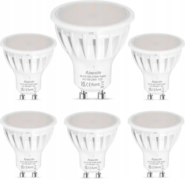 Żarówki LED halogenowe Gu10 LED neutralna biel 600lm zestaw 10 szt