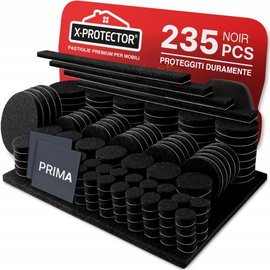 X-Protector Podkładki Meblowe 235 szt. Filc Ochronne Drewniane Czarny