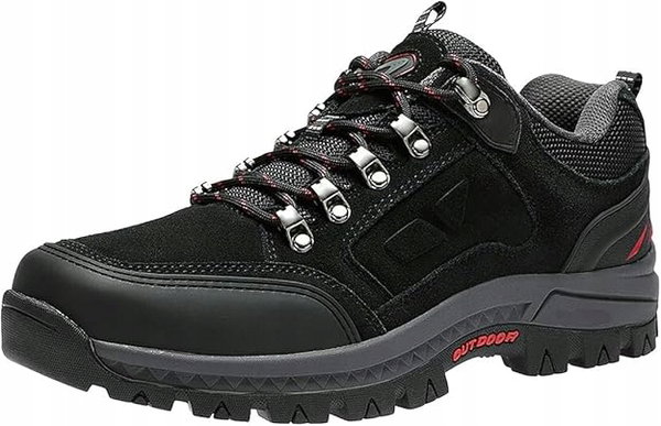 Buty trekkingowe męskie outdoorowe antypoślizgowe wygodne czarne rozm. 44,5