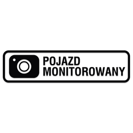 Naklejka bez tła na auto POJAZD MONITOROWANY wodoodporna od GravArt