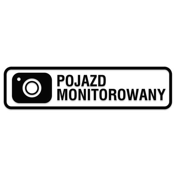 Naklejka bez tła na auto POJAZD MONITOROWANY wodoodporna od GravArt