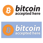 Naklejka na witryne szybę drzwi Bitcoin Accepted here btc crypto KRYPTOWALUTA