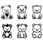 Zestaw naklejek bez tła Misie Miś Teddy Bear od GravArt